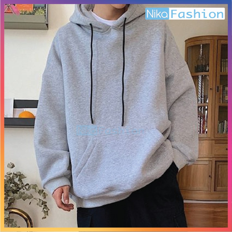 Nikafashion Áo Hoodie Nón Unisex Nam Nữ Chất Vải Nỉ Freesize 1 kích cỡ Form Dáng Rộng Dưới 65kg Mặc Đẹp S.T.I.C.K