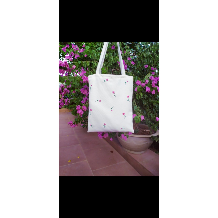 Túi Tote Canvas Trơn Nhiều Màu - Thêu Hoặc Vẽ Tranh