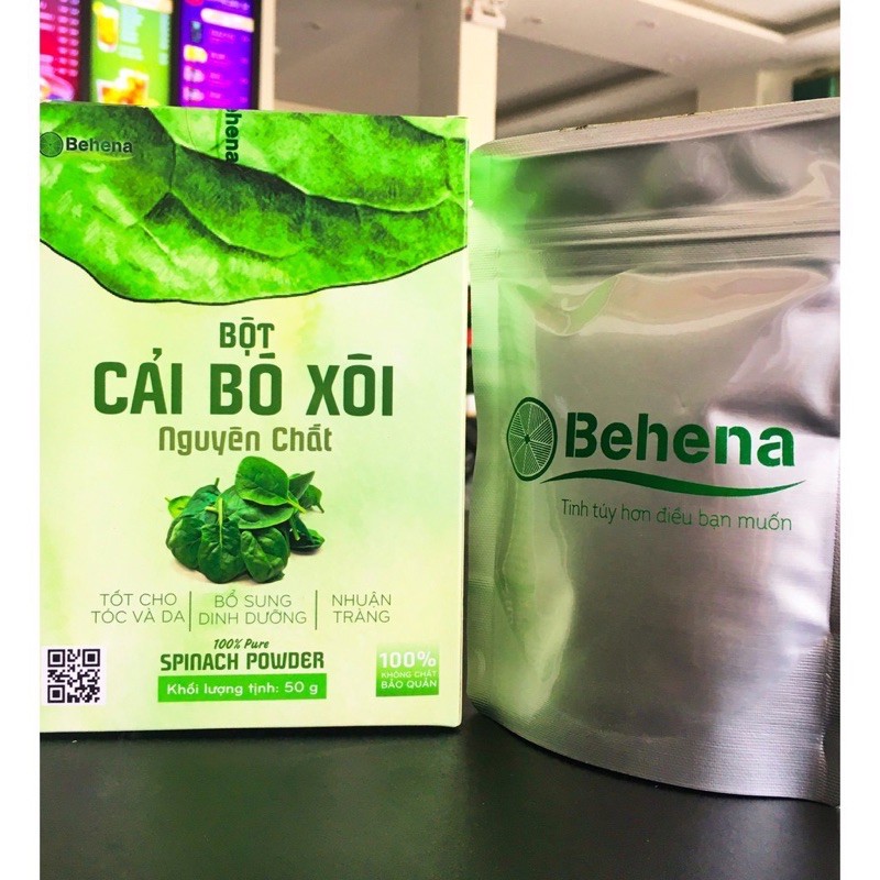 Bột Cải Bó Xôi Behena - Ổn định huyết áp, tốt cho xương, da và tóc - Ăn Dặm (Hộp 50gr)