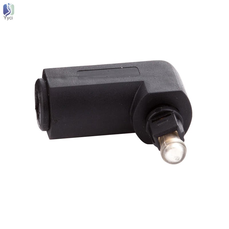 Yy Male to Female Optical Digital Audio Converter Adapter with 90 Degree Right Angle 360 Swivel for Toslink Jack @VN