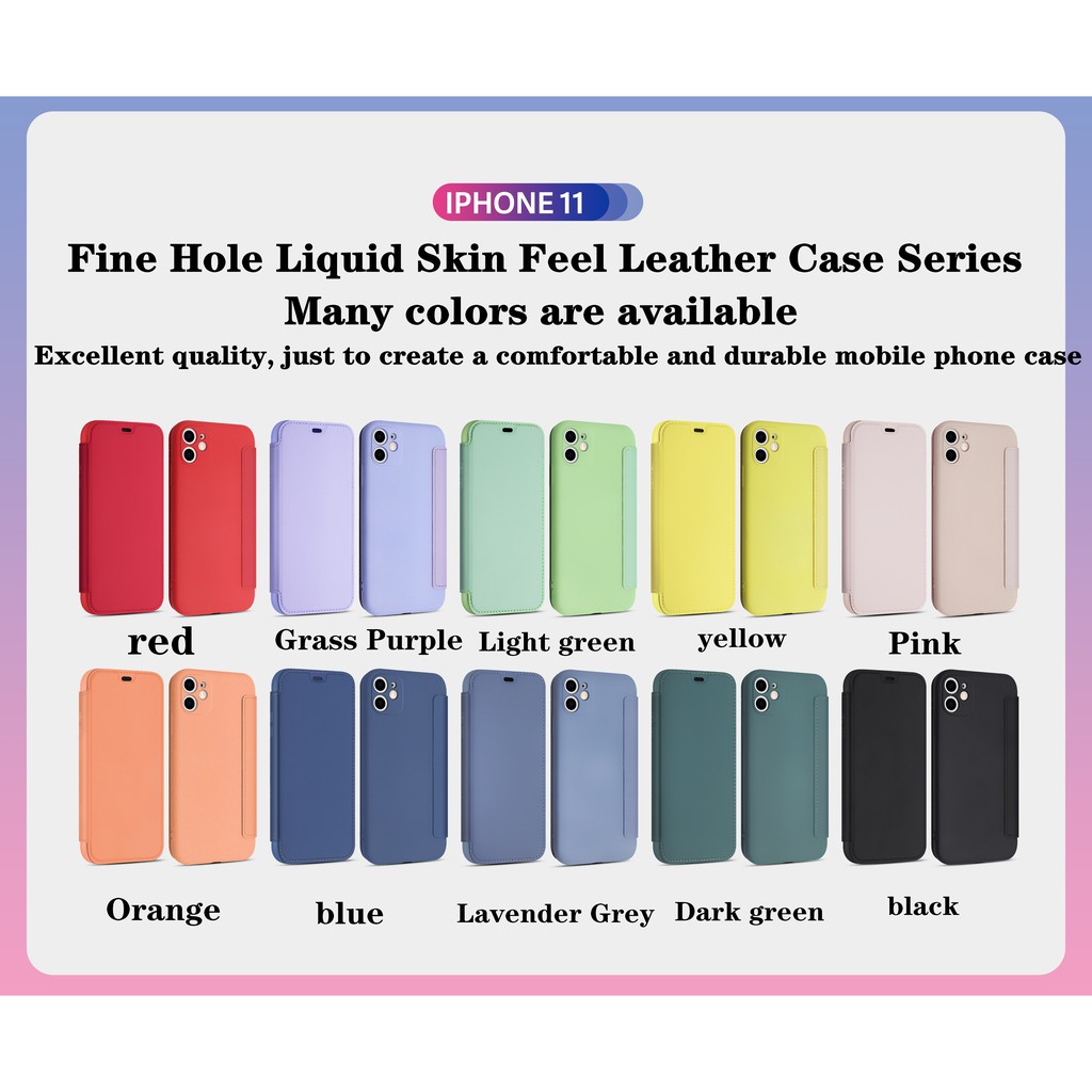 Bao da điện thoại màu trơn kiểu dáng đơn giản cho Iphone 12 Mini Pro Max 11 Pro Max 6 7 8 P Xs Max