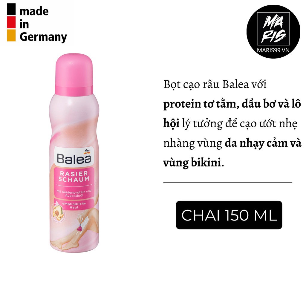 Bọt cạo lông Balea, Gel cạo lông vùng kín Balea Đức (150mL) - (Có che tên sản phẩm)