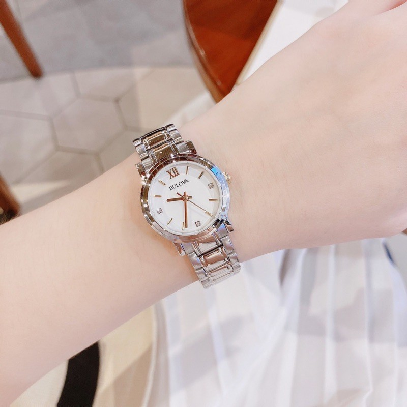 Đồng hồ nữ BULOVA Women's Diamonds & Stainless Steel Bracelet Watch ,