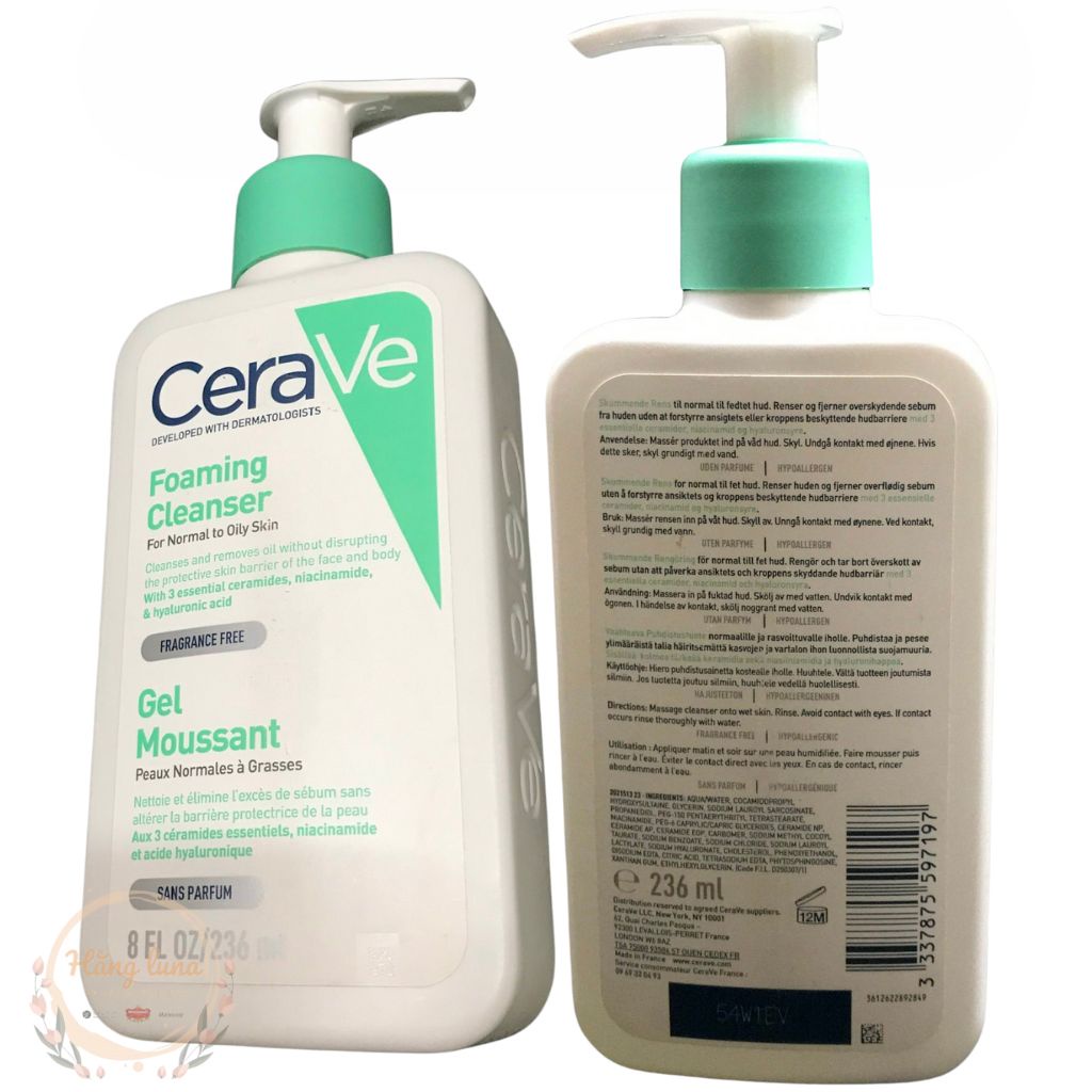 Sữa Rửa Mặt CeraVe-Làm Sạch Sâu,Dưỡng Ẩm,Làm Trắng.