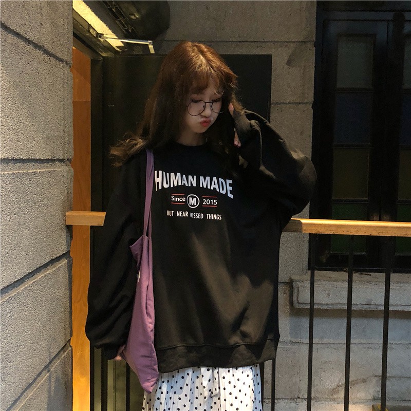 Order áo sweater ulzzang in chữ HUMAN MADE