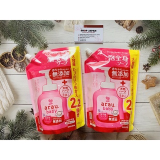 Sữa tắm gội thảo mộc Arau Baby cho bé dạng túi 400ml, 880ml