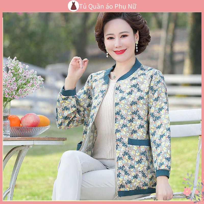 Áo Khoác sweater Cardigan Dệt Kim Tay Dài Áo Khoác Vải Lanh Cao Cấp Mùa Xuân Thu Cho Phụ Nữ Trung Niên