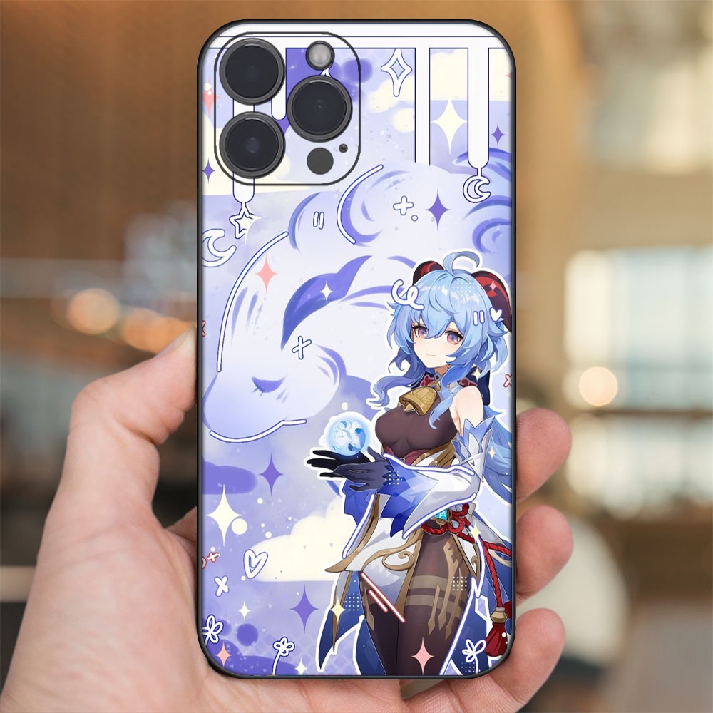 Ốp lưng iPhone 14 Pro Max dẻo đen cạnh vuông in hình Ganyu Genshin Impact