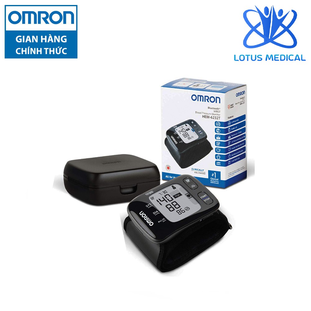 Máy đo huyết áp cổ tay OMRON HEM 6232T – Dụng cụ đo huyết áp cổ tay tự động