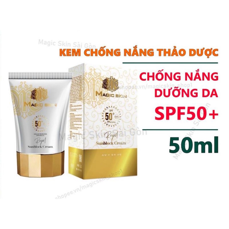KEM CHỐNG NẮNG Magic Skin Royal Sunblock Cream 50ml SPF 50+ PA++++