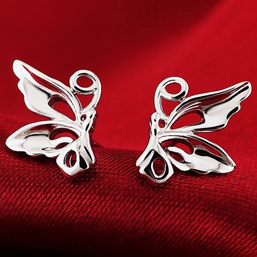 Đôi khuyên tai mạ bạc hình con bướm độc đáo thời trang cho nữ