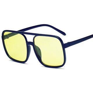 Kính mát bản lớn siêu ngầu tròng vàng gọng đen