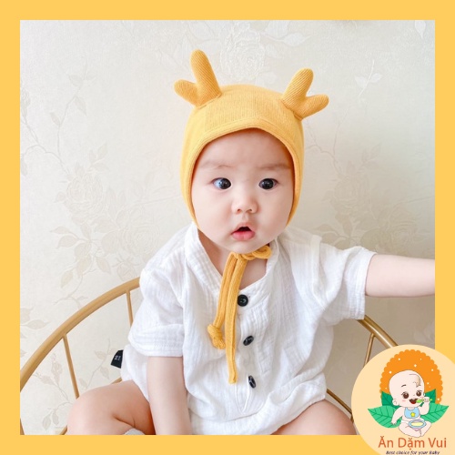 Mũ beanie màu trơn cho trẻ em sơ sinh, nón xinh cotton cho bé trai bé gái SAMI KIDS