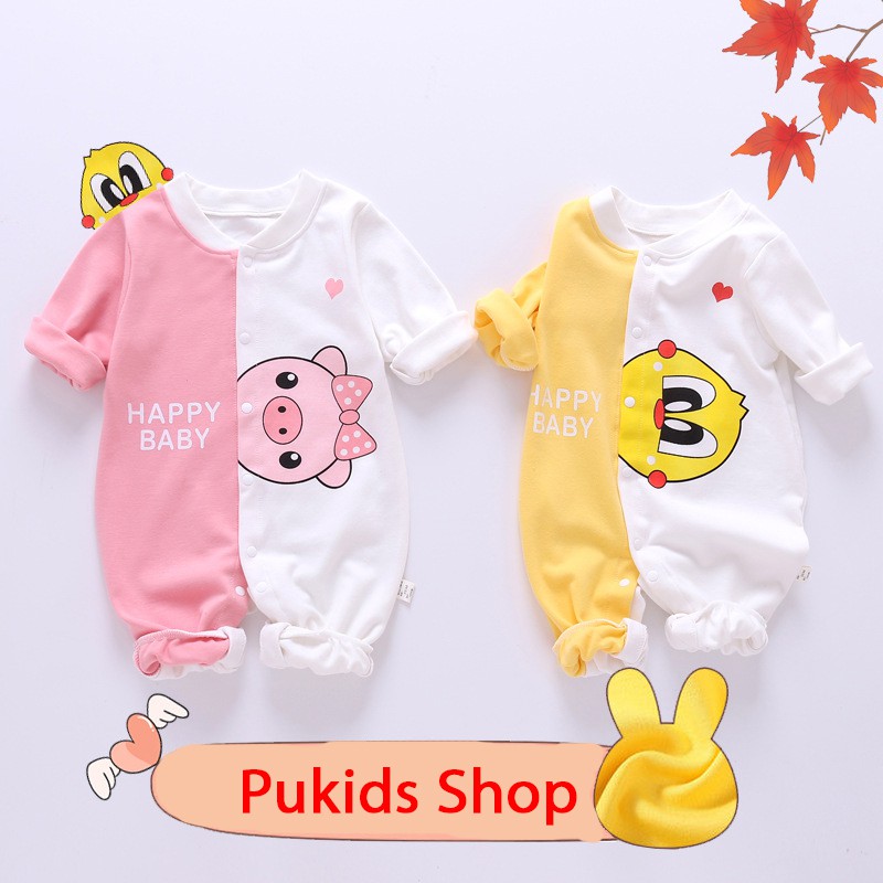 Body Liền Thân Dài Tay Cho Bé Trai, Bé Gái 3-12kg ,100% cotton hàng Quảng Châu cao cấp _ BD05