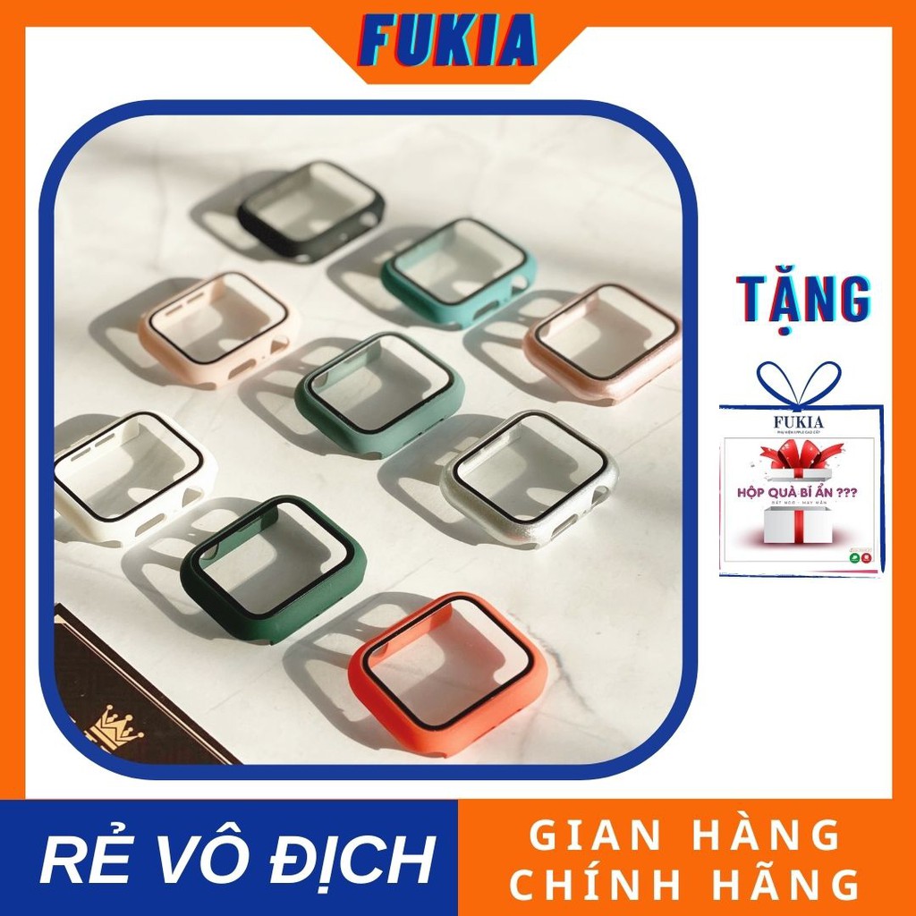 Ốp Silicon kèm kính cường lực đồng Hồ Thông Minh Series 1/ 2/ 3/ 4/ 5/ 6/ SE Size 38mm/40mm/42mm/44mm