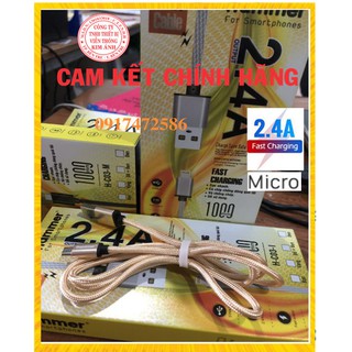 V8-DÂY SẠC NHANH HAMMER C03, CHUÔI MICRO DÂY DÙ ĐẦU NHÔM, Hàng CHÍNH HÃNG Bảo hành 12 tháng