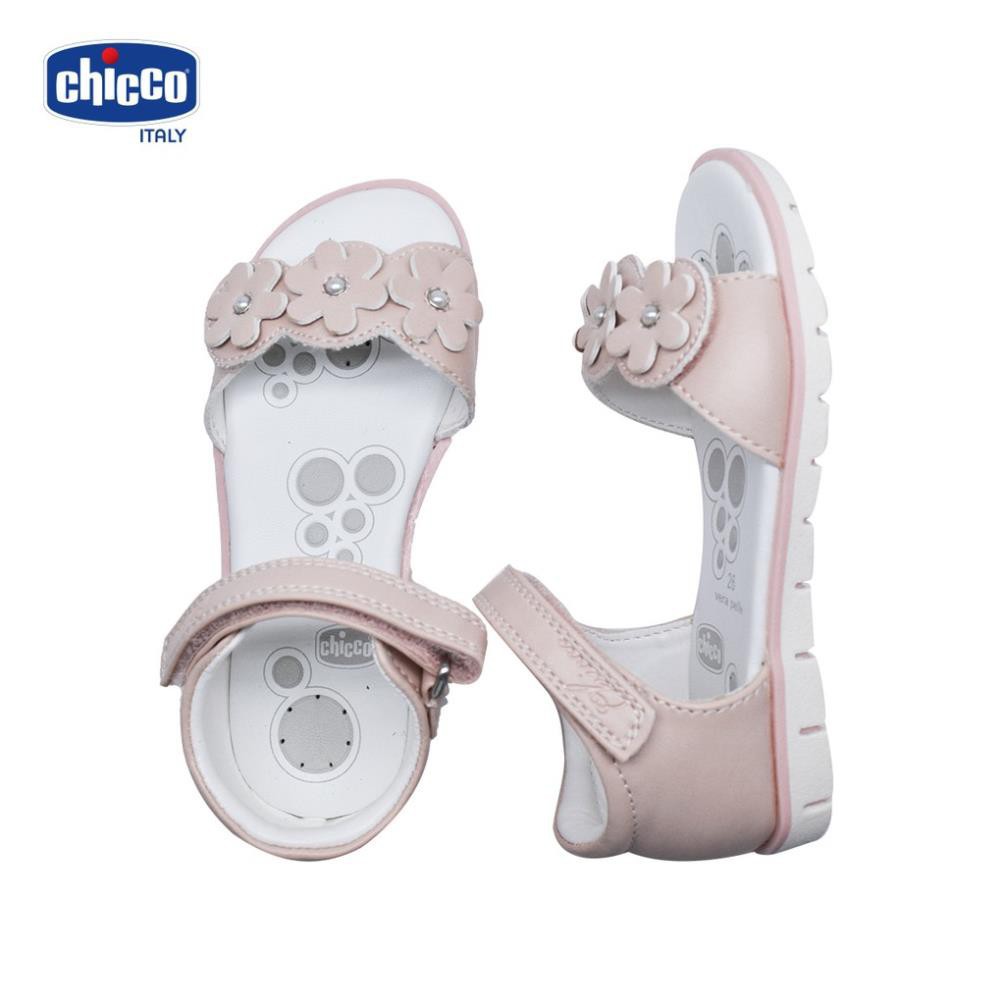 Sandal mát-xa chân bé đính hoa Chicco - Hồng Pinky