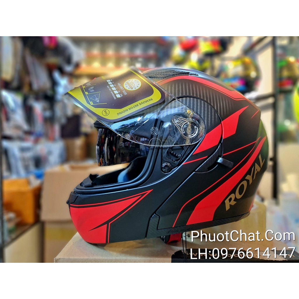 Nón bảo hiểm Fullface M179 màu V3 đen đỏ