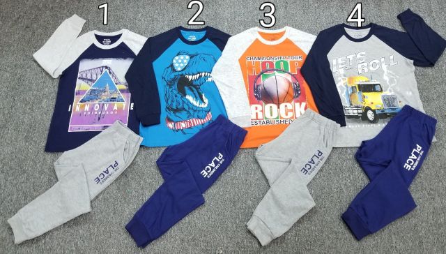 Bộ bé trai hãng Place hàng thu đông size 4 tuổi đến 12 tuổi.