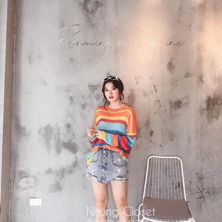Áo len cầu vồng