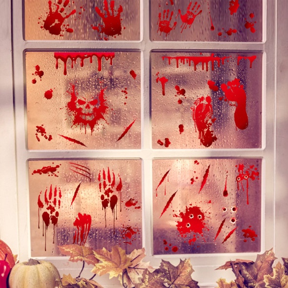 Decal trang trí Halloween hít tĩnh điện - Những vết máu kinh dị