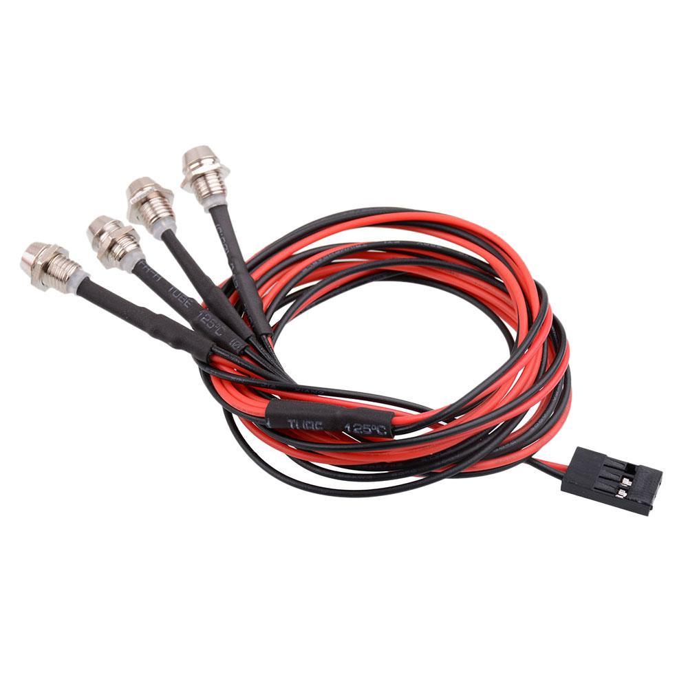 Bộ 4 Đèn Pha LED 3mm Chuyên Dụng Cho Mô Hình Xe Tải Điều Khiển Từ Xa Tỉ Lệ 1 / 5 1 / 8 1 / 10 1 / 12 1 / 16