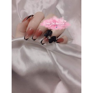 NailBox móng úp thiết kế sẵn Mẫu Charm Nơ Đen