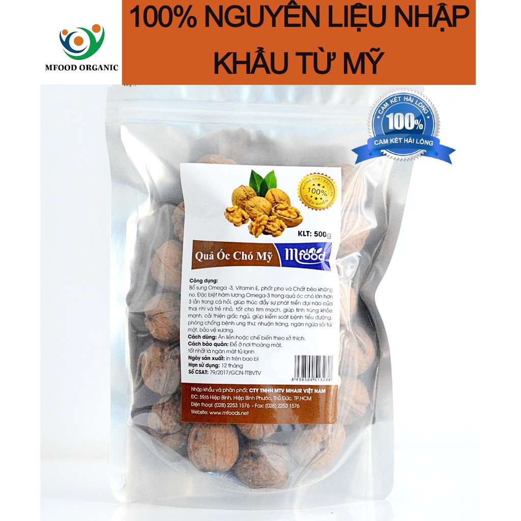 500g Hạt Óc Chó Vàng Mỹ - Thương Hiệu Mfood