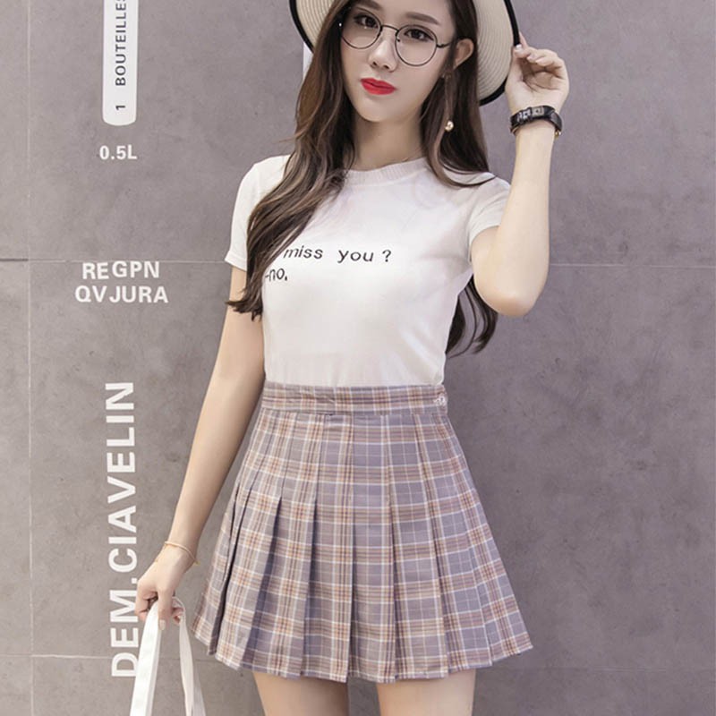 Váy xếp ly nữ mới 2021 váy chữ A ngắn Hàn Quốc mới, váy ngắn thắt lưng cao, váy kẻ sọc, váy sinh viên | BigBuy360 - bigbuy360.vn