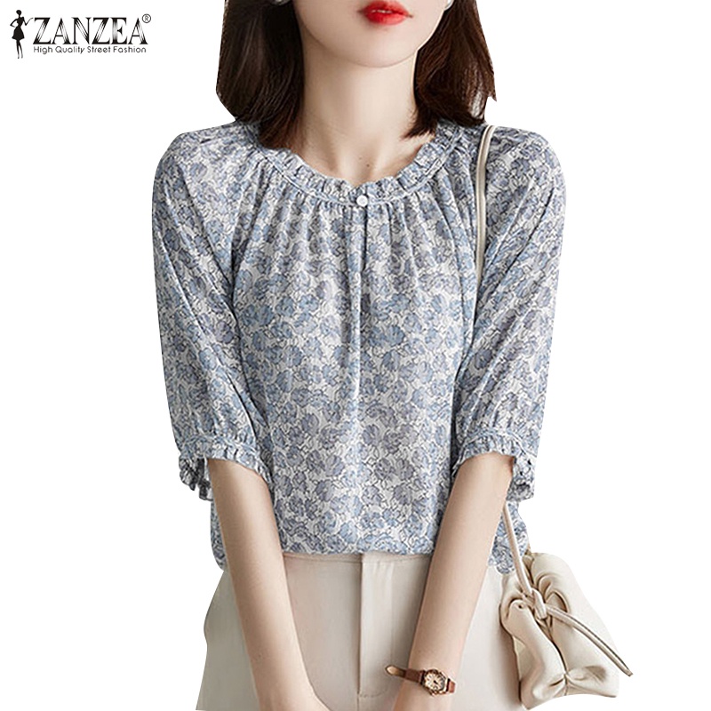 Áo Zanzea phối ren hoa tay lửng thanh lịch dành cho nữ