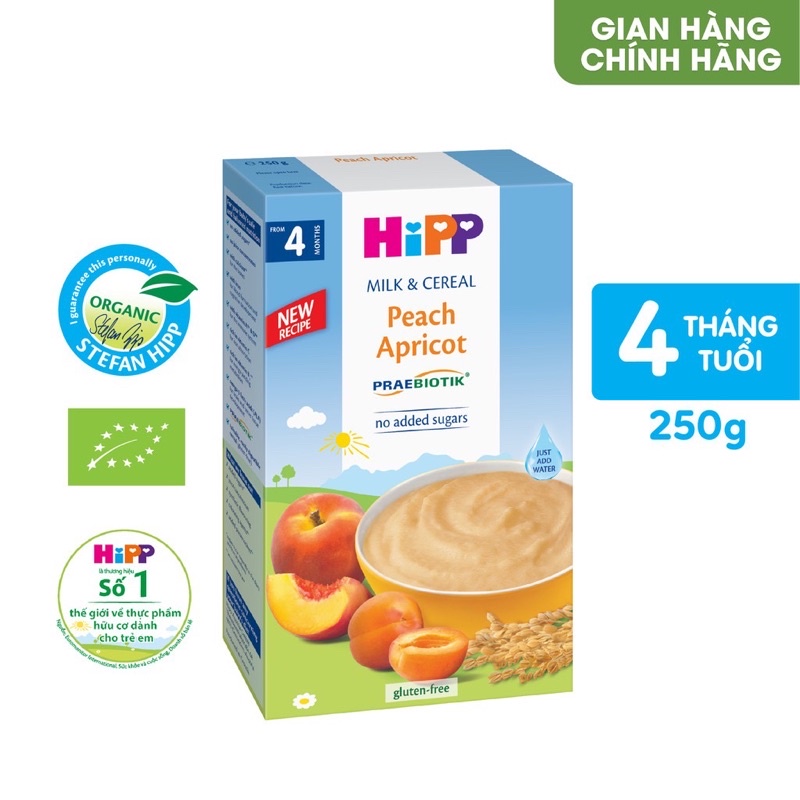 Bột ăn dặm Đào, Mơ tây HiPP Organic 250g