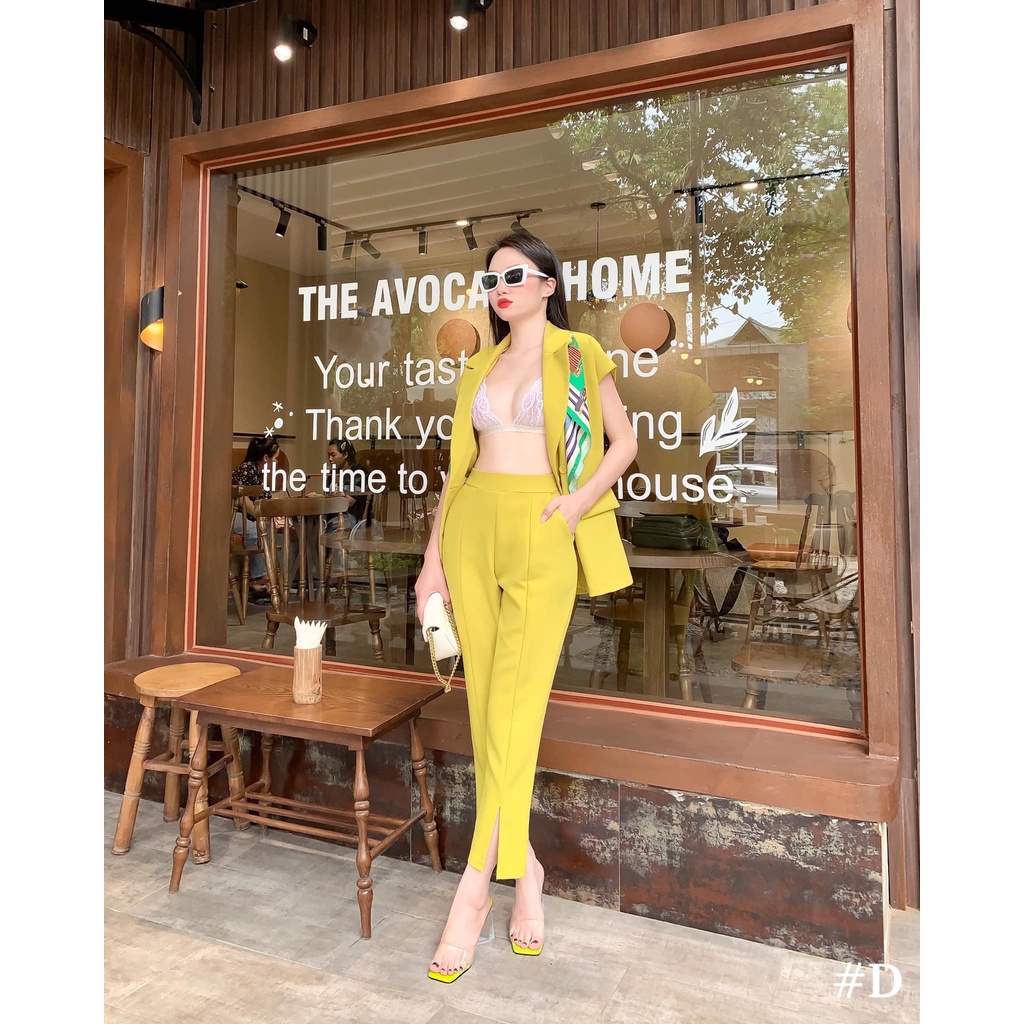 Sét vest kèm khăn lụa