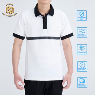Áo Polo nam cổ bẻ kẻ ngang Đen cao cấp Nam  Chất vải cotton 100% Thấm hút mồ hôi hàng thiết kế