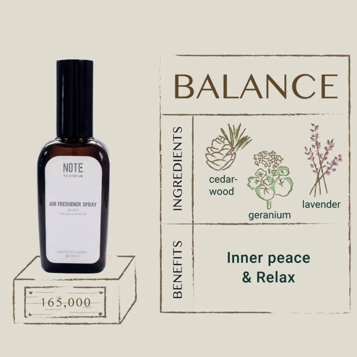 Xịt Phòng Trị Liệu Thiên Nhiên Balance /// Aromatherapy Air Freshener Spray Balance