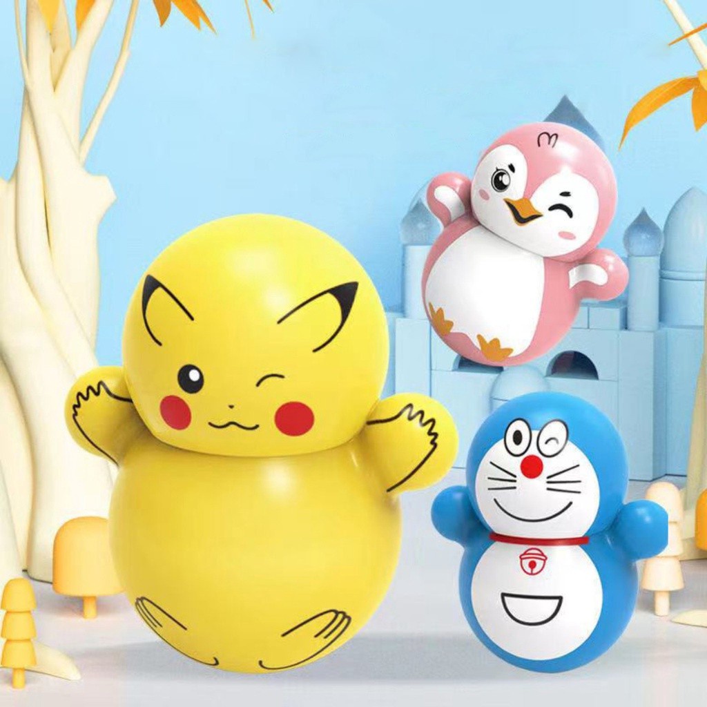Lật đật squid game mini, đồ chơi lật đật mini doraemon cho bé cute dễ thương giá rẻ (pikachu, trò chơi con mực, minion)