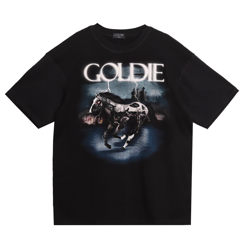 [Mã INCU50 giảm 50K đơn 250K] Áo thun 'GOLDIE MACHINERY HORSE' 100% cotton 2 chiều
