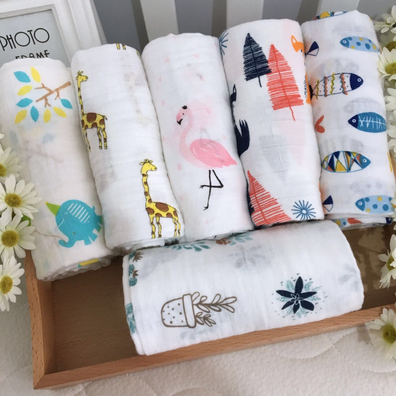 1 Khăn Quấn Em Bé Bằng Vải Cotton 100%