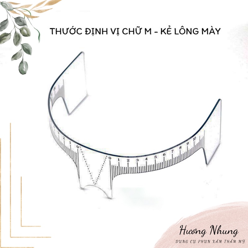 Thước nhựa cong chữ M dùng trong phun xăm, spa