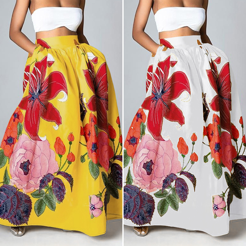 Chân Váy Dài CELMIA Lưng Cao In Họa Tiết Hoa Thanh Lịch Dành Cho Nữ | BigBuy360 - bigbuy360.vn