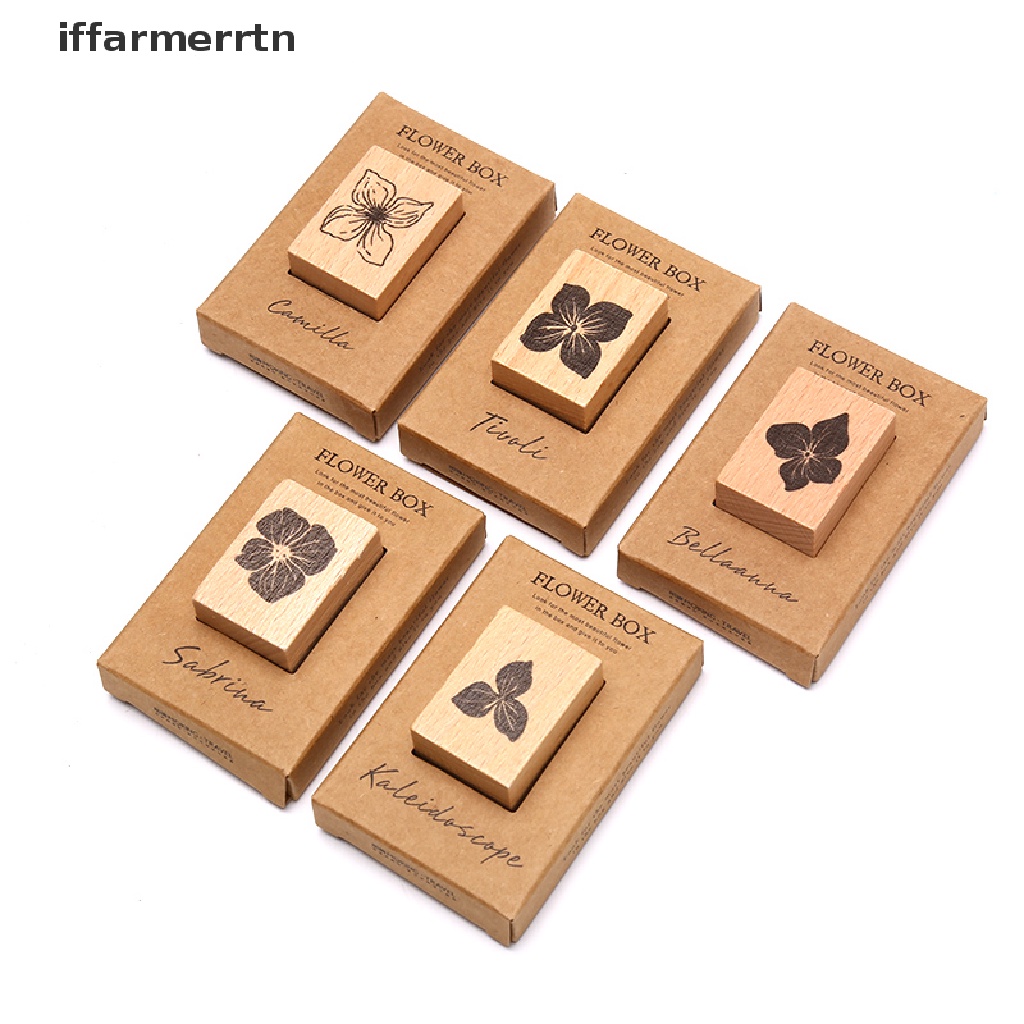 {iffarmerrtn} Vintage Plant Flowers Wooden Stamp DIY Scrapbook Wedding Postcards Rubber Stamps hye