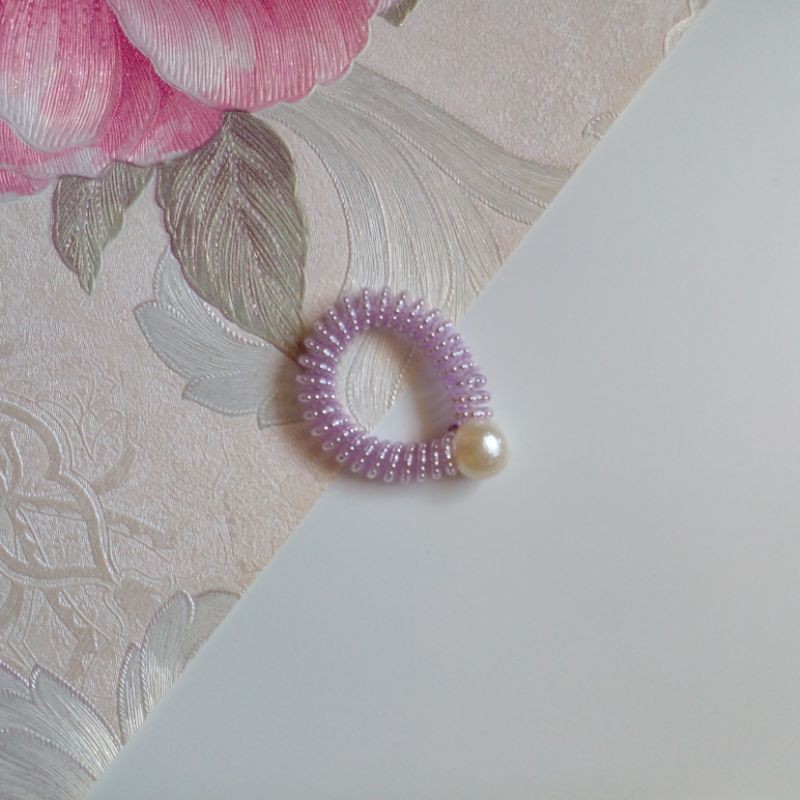 Dây Cột Tóc Lò Xo Bi Phối Hạt Ngọc Cao Cấp