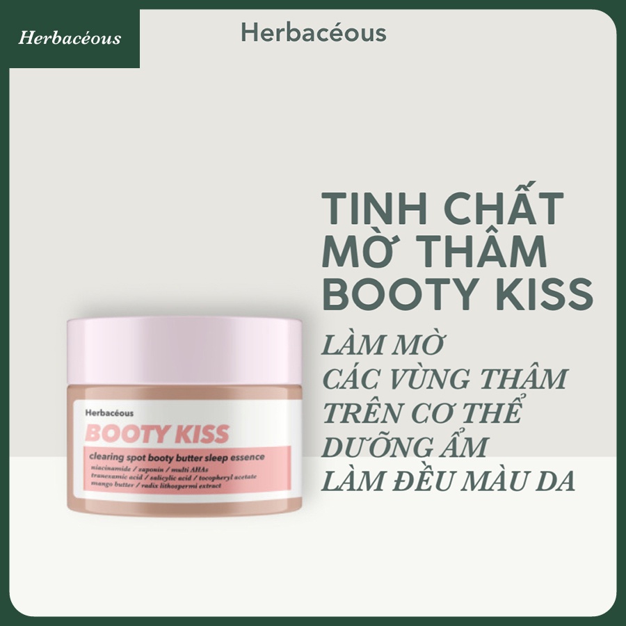 Kem Mờ Thâm Vùng Kín Booty Kiss HERBACECOUS Khử Thâm Vùng Da Nhạy Cảm Làm Đều Màu Da Không Gây Kích Ứng 100g | BigBuy360 - bigbuy360.vn