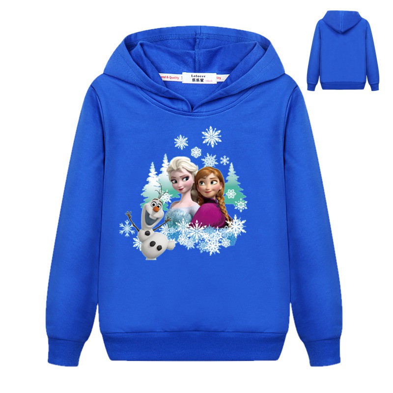 Áo Hoodie Dài Tay In Hình Nữ Hoàng Băng Giá Cho Bé Gái