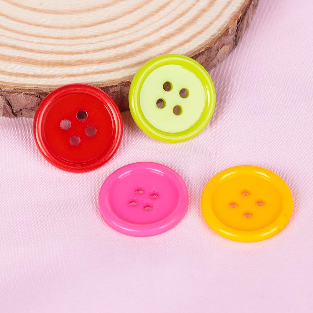SUSANS Set 100 Nút Nhựa 4 Lỗ Nhiều Màu