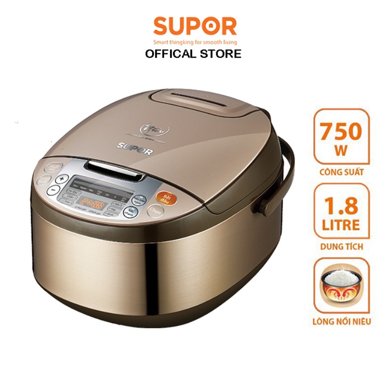 Nồi cơm điện tử Supor CFXB50FC33VN-75 lòng nồi Niêu 1.8L - tặng kèm vỉ hấp