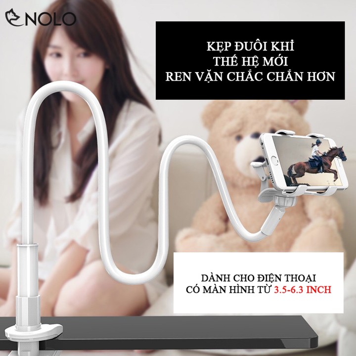 Kẹp Điện Thoại Kiểu Dáng Đuôi Khỉ Phần Kẹp Ren Vặn Chắc Chắn Chiều Dài 70cm Cho Thiết Bị Có Kích Thước Dưới 6.3 Inch