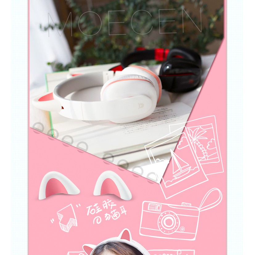 Tai nghe mèo CENSI Moecen Cao cấp xinh xắn dễ thương biến hình