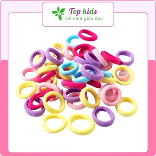 Thun cột tóc nữ Hàn Quốc dễ thương  - Phụ kiện buộc tóc đẹp nhiều màu xanh, đỏ, tím, vàng, trắng, đen -Topkids