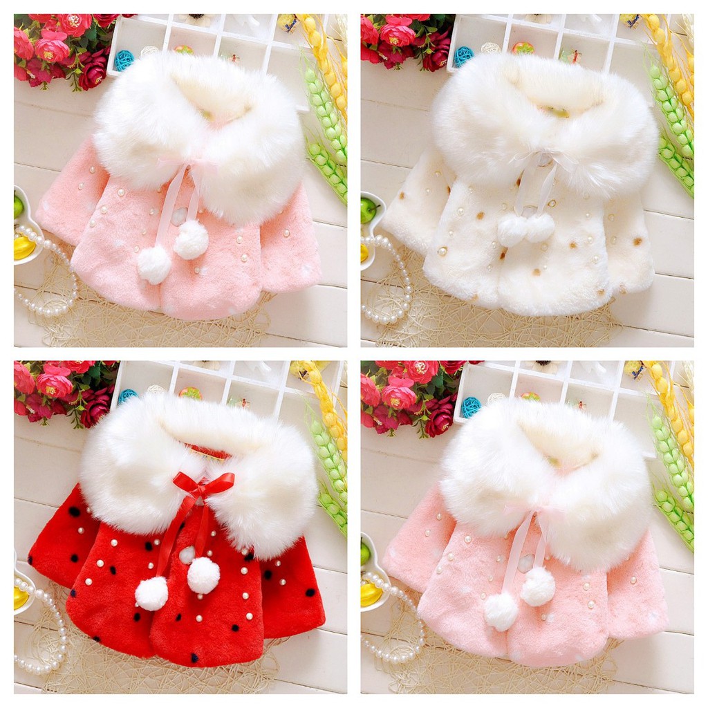 Áo khoác cổ lông cho bé gái 3-12kg