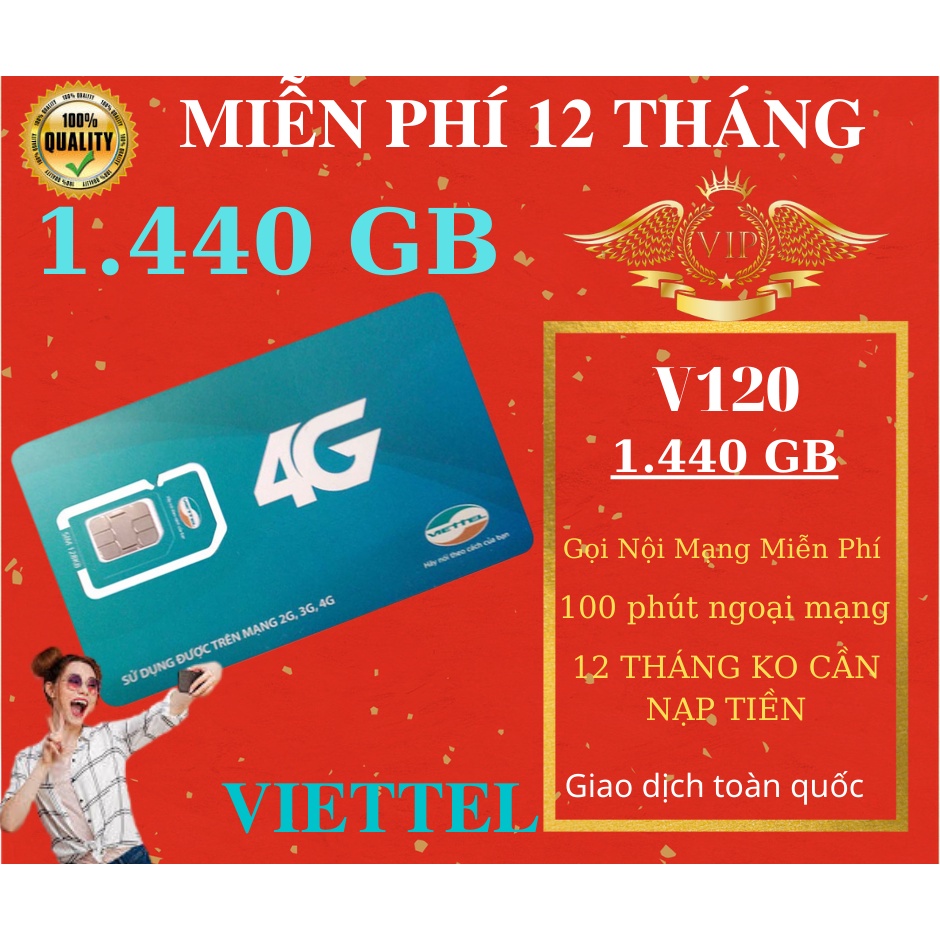 Sim Viettel Miễn Phí 16 Tháng Không Cần Nạp Tiền có 120GB Mỗi Tháng, Gọi Nội Mạng Miễn Phí, 100p Ngoại Mạng Hàng Tháng